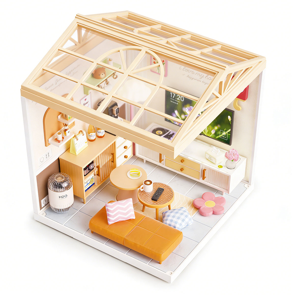 Конструктор-румбокс Mini House серии Интерьер – Гостиная (свет) за