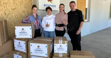 KIDDISVIT передав іграшки дітям співробітників Biosphere Corporation, які потрапили під ракетний удар.