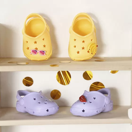 Обувь для куклы BABY born - Праздничные сандалии с значками (желтые)