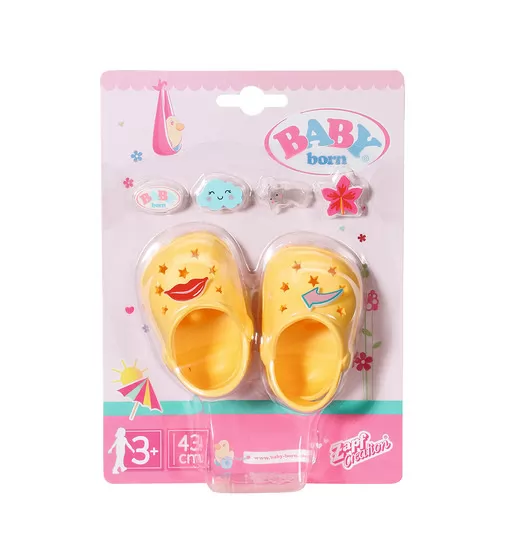 Обувь для куклы BABY born - Праздничные сандалии с значками (желтые) - 828311-1_1.jpg - № 1