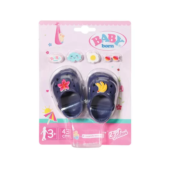 Обувь для куклы BABY born - Праздничные сандалии с значками (синие)