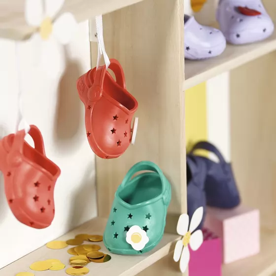Взуття для ляльки BABY born - Святкові сандалі з значками (лаванд.)