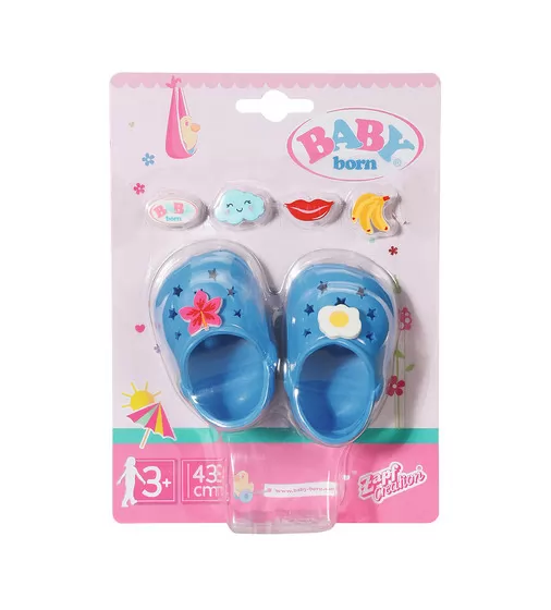 Обувь для куклы BABY born - Праздничные сандалии с значками (голубые) - 828311-5_1.jpg - № 1