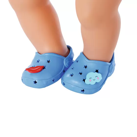 Обувь для куклы BABY born - Праздничные сандалии с значками (голубые)