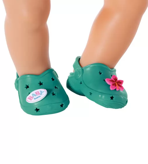 Взуття для ляльки BABY born - Святкові сандалі з значками (зелені) - 828311-6_2.jpg - № 2