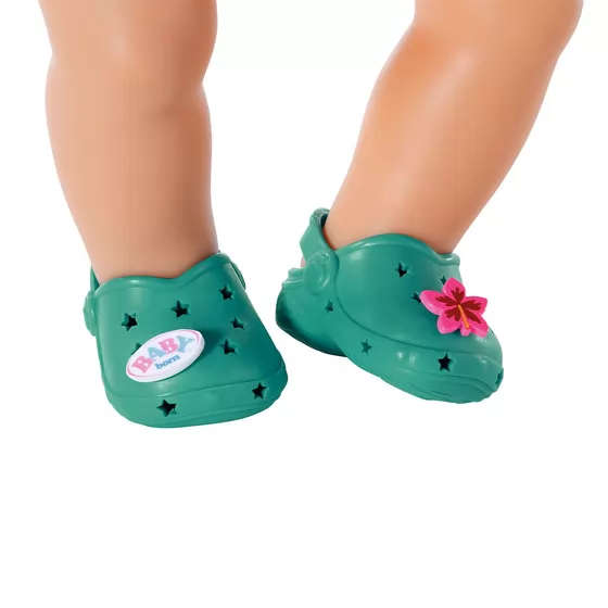 Взуття для ляльки BABY born - Святкові сандалі з значками (зелені)