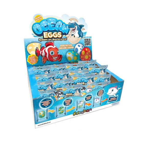 Растущая игрушка в яйце «Ocean Eggs» - Повелители океанов и морей (12 шт., в дисплее)