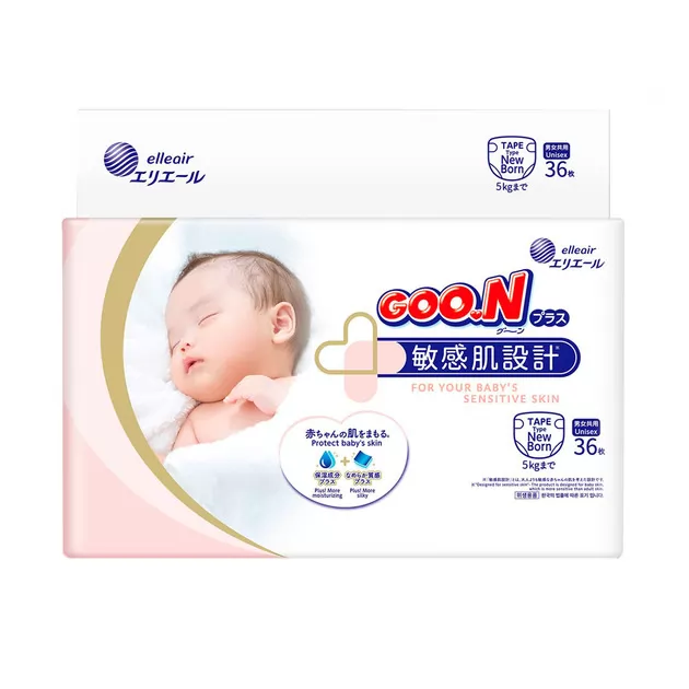 Підгузки Goo.N  Plus для новонароджених (розмір 1(SS), до 5 кг, 36 шт)