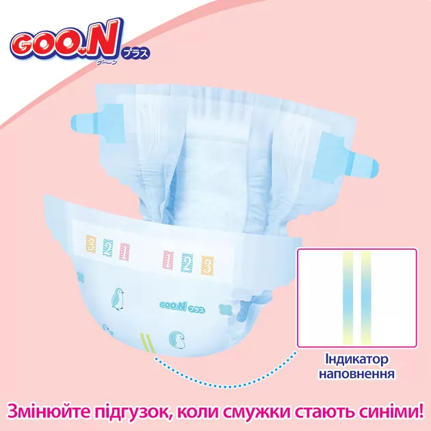 Підгузки Goo.N Plus для дітей (розмір 2(S), 4-8 кг, 50 шт)