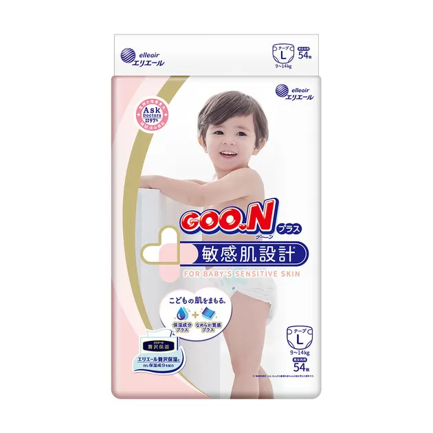 Підгузки Goo.N Plus для дітей (розмір 4(L), 9-14 кг, 54 шт)