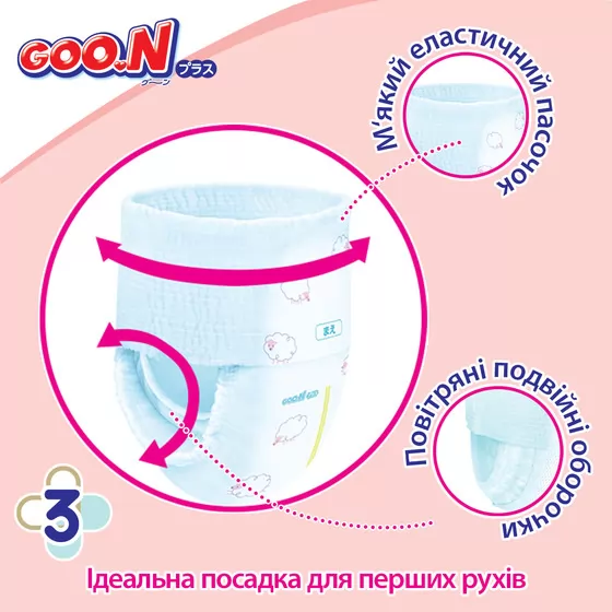 Трусики-подгузники Goo.N Plus для детей (M, 6-12 кг)