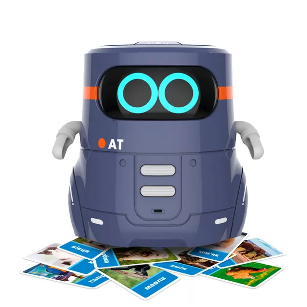 Розумний робот з сенсорним керуванням та навчальними картками - AT-ROBOT 2 (темно-фіолетовий)