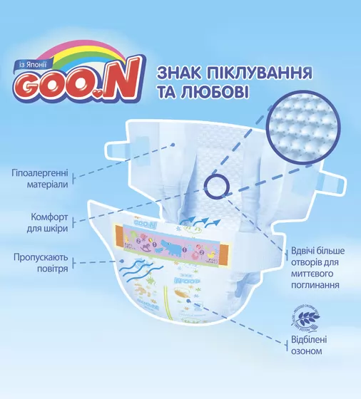 Підгузки Goo.N Super Premium Marshmallow Для Дітей (Розмір S, 4-8 Кг) - 853347_2.jpg - № 2