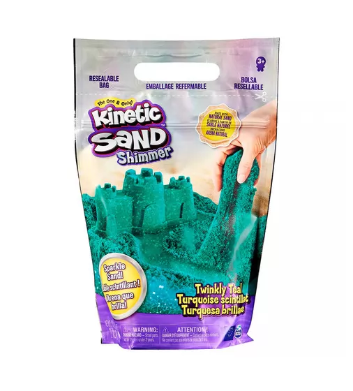 Песок для детского творчества - Kinetic Sand Бирюзовый блеск - 71489T_1.jpg - № 1