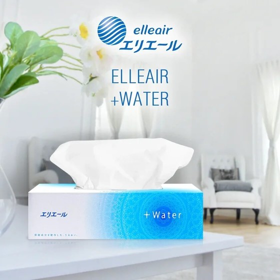 Серветки Паперові Зволожуючі Elleair +Water (В Коробці, 180 Шт)
