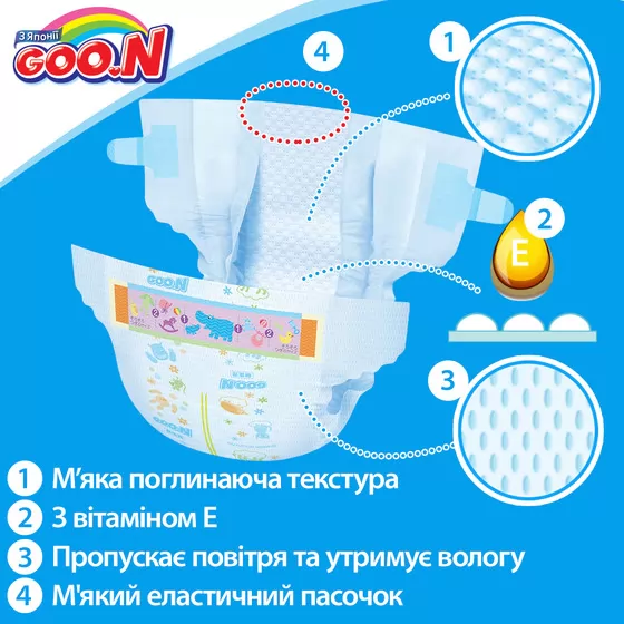 Підгузки Goo.N Для Дітей (Розмір M, 6-11 Кг)