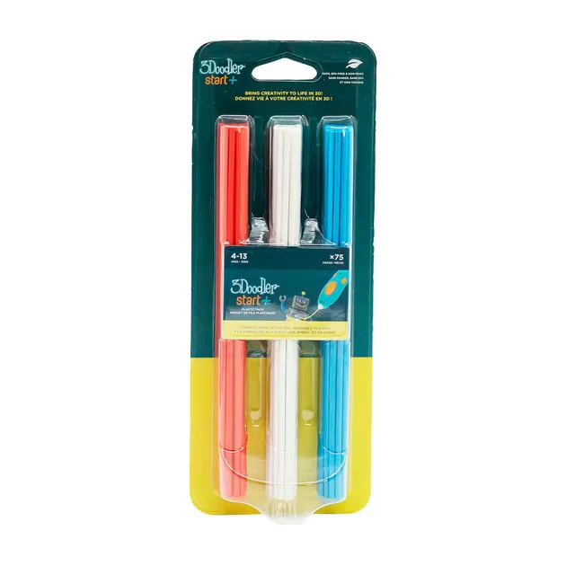 Набір стрижнів для 3D-ручки 3Doodler Start - Мікс (75 шт: червоний, білий, синій)