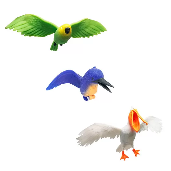 Стретч-игрушка в виде животного – Тропические птички (12 шт, в дисплее)
