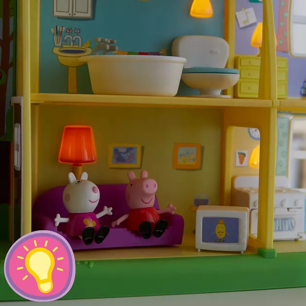 Игровой набор Peppa - Коттедж Пеппы День-ночь (3 фигурки, свет, звук)