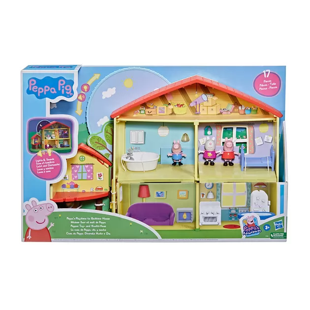Игровой набор Peppa - Коттедж Пеппы День-ночь (3 фигурки, свет, звук)