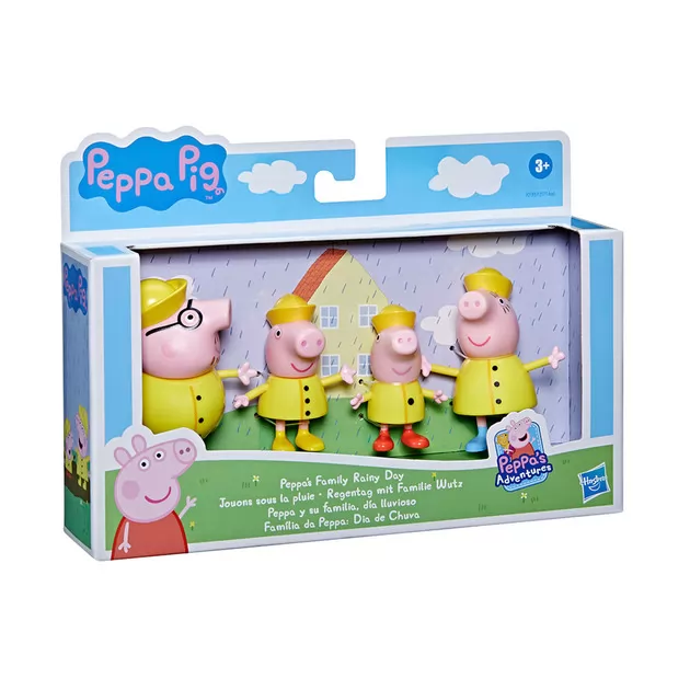 Набір фігурок Peppa - Дружня родина Пеппи, Дощовий день