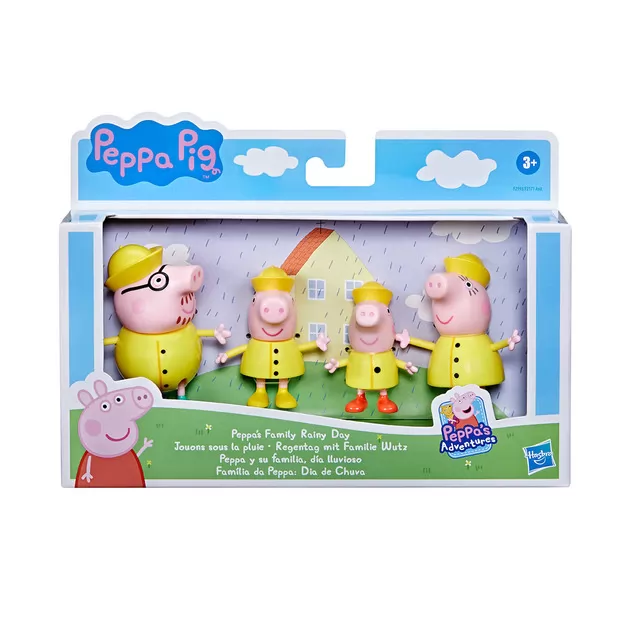 Набір фігурок Peppa - Дружня родина Пеппи, Дощовий день