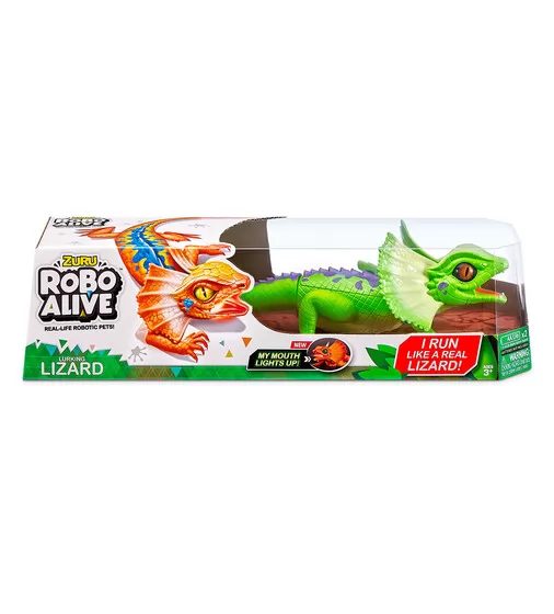 Интерактивная игрушка Robo Alive - Зеленая плащеносная ящерица - 7149-1_8.jpg - № 8