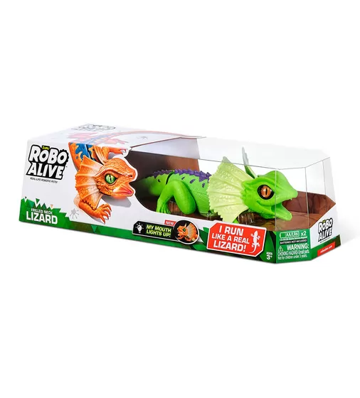 Интерактивная игрушка Robo Alive - Зеленая плащеносная ящерица - 7149-1_9.jpg - № 9