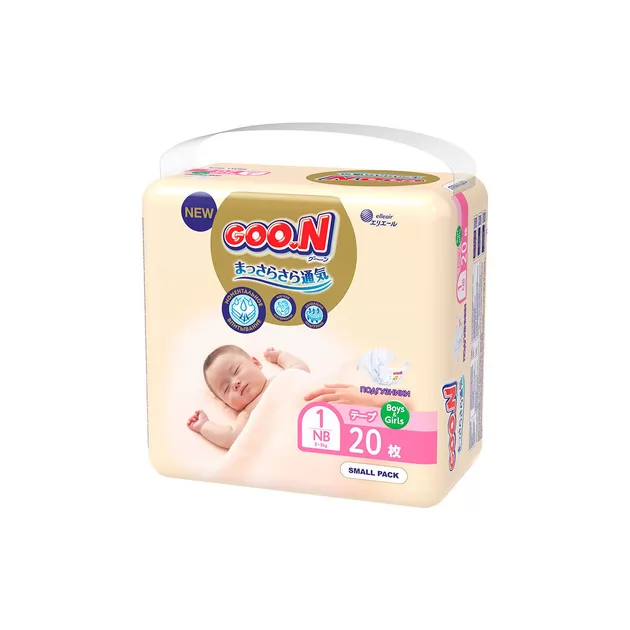 Підгузки Goo.N Premium Soft для новонароджених (розмір 1(NB), до 5 kg, 20 шт)