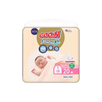 Підгузки Goo.N Premium Soft для новонароджених (розмір 1(NB), до 5 kg, 20 шт)