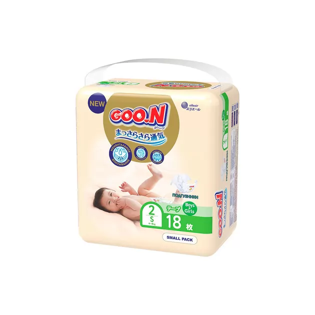 Підгузки Goo.N Premium Soft для дітей (розмір 2(S), 4-8 kg, 18 шт)