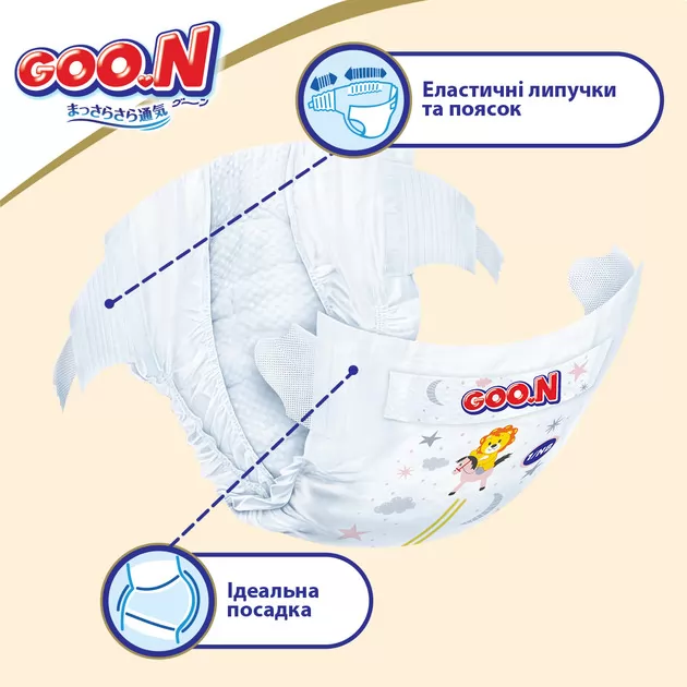 Підгузки Goo.N Premium Soft для дітей (розмір 2(S), 4-8 kg, 18 шт)