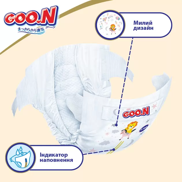Підгузки Goo.N Premium Soft для дітей (розмір 2(S), 4-8 kg, 18 шт)
