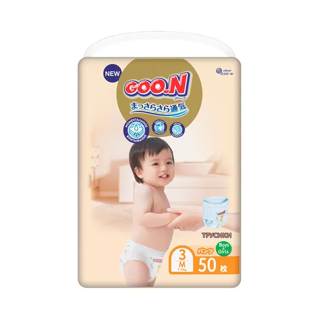 Трусики-підгузки Goo.N Premium Soft для дітей (розмір 3(M), 7-12 kg, 50 шт)