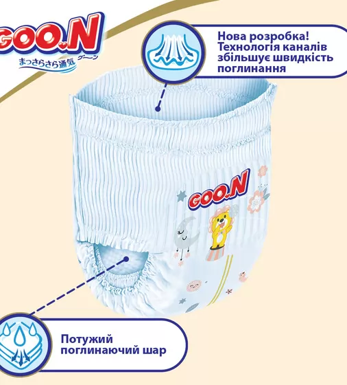 Трусики-підгузки Goo.N Premium Soft для дітей (M, 7-12 кг, 50 шт) - 863227_4.jpg - № 4
