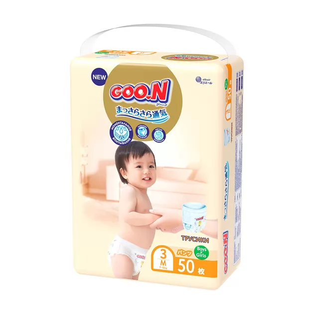 Трусики-підгузки Goo.N Premium Soft для дітей (розмір 3(M), 7-12 kg, 50 шт)