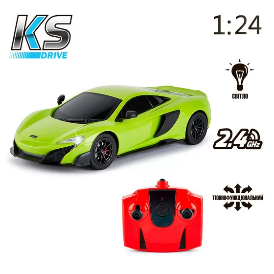 Автомобиль KS Drive на р/у - Mclaren 675LT (1:24, 2.4Ghz, зелёный)