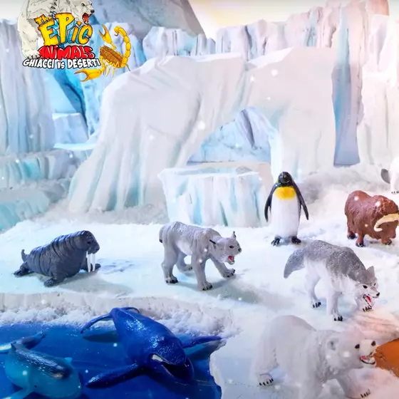 Стретч-игрушка в виде животного Diramix The Epic Animals – Лед против пустыни (20 шт, в дисплее)