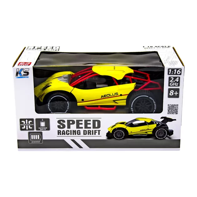 Автомобіль Speed racing drift з р/к – Aeolus (жовтий, 1:16)