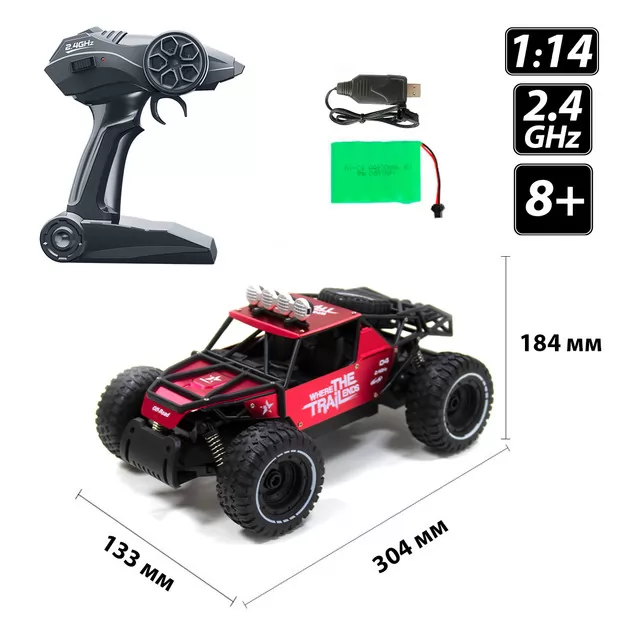 Автомобиль Off-road Crawler на р/у &ndash; Race (матовый красный, 1:14)