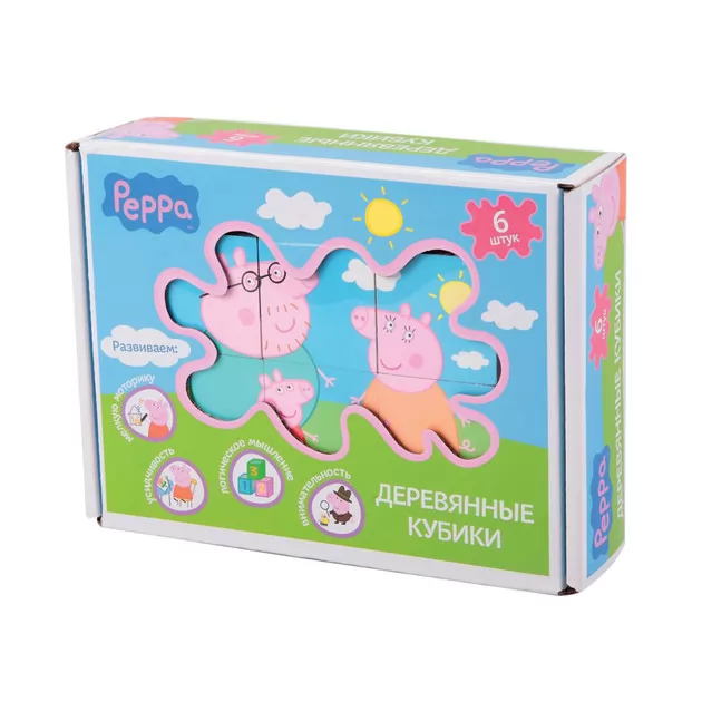 Деревянный Игровой Набор Peppa &ndash; Кубики Пеппы