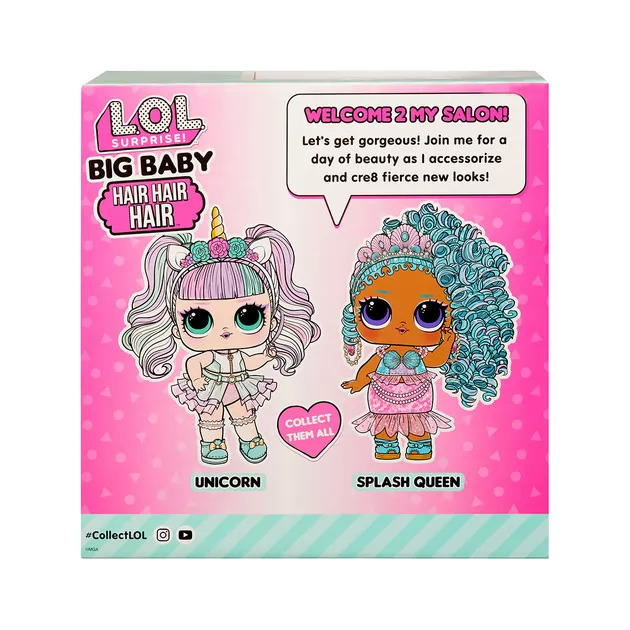 Игровой набор с мегакуклой L.O.L. Surprise! серии Big Baby Hair Hair Hair" &ndash; Королева Всплеск"