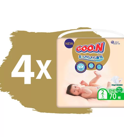 Подгузники GOO.N Premium Soft для детей (S, 4-8 kg, 280 шт) - 863223-4_2.jpg - № 2