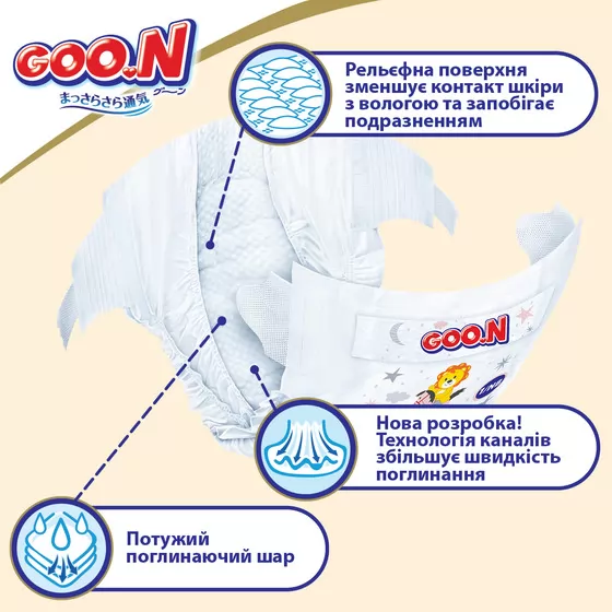 Підгузки GOO.N Premium Soft для дітей  (M, 7-12 kg, 256 шт)