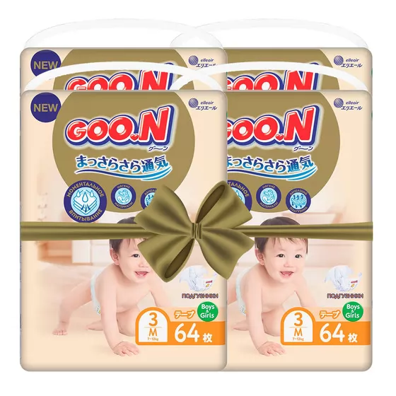 Підгузки GOO.N Premium Soft для дітей  (M, 7-12 kg, 256 шт)