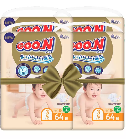 Підгузки GOO.N Premium Soft для дітей  (M, 7-12 kg, 256 шт) - 863224-4_1.jpg - № 1