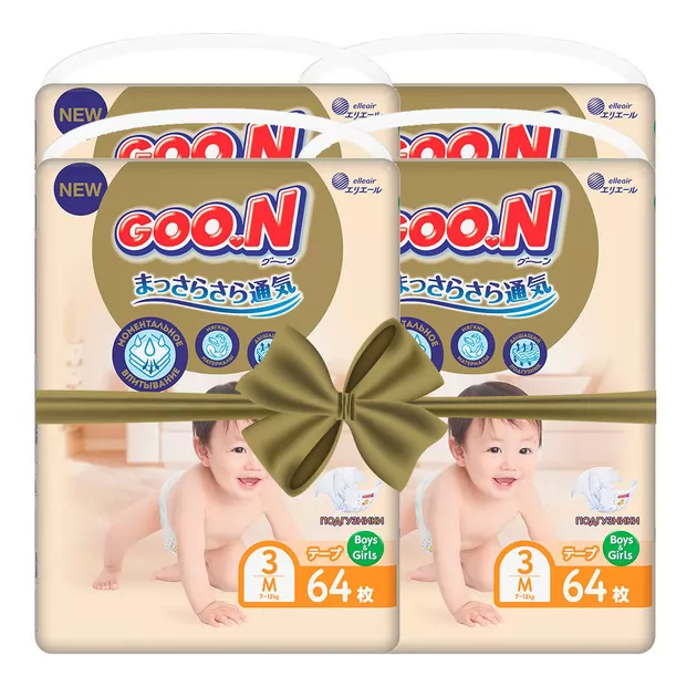 Підгузки GOO.N Premium Soft для дітей (розмір 3(M), 7-12 kg, 256 шт)