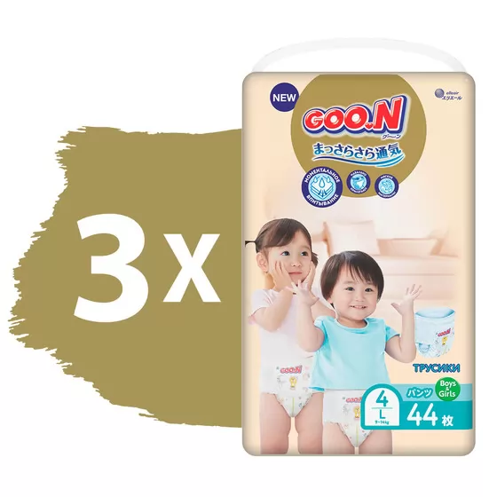 Трусики-підгузки GOO.N Premium Soft для дітей (L, 9-14 kg,132 шт)