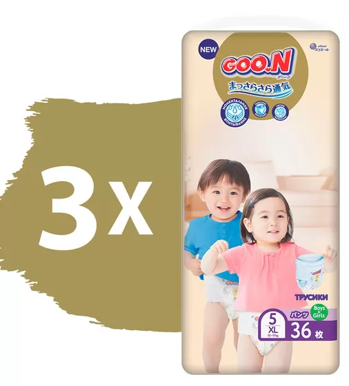 Трусики-підгузки GOO.N Premium Soft для дітей  (XL, 12-17 kg, 108 шт) - 863229-3_2.jpg - № 2