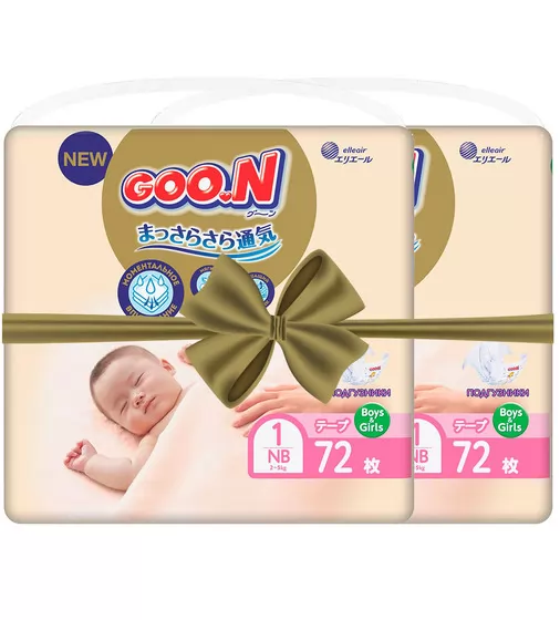Подгузники GOO.N Premium Soft для новорожденных  (NB, до 5 kg, 144 шт) - 863222-2_1.jpg - № 1